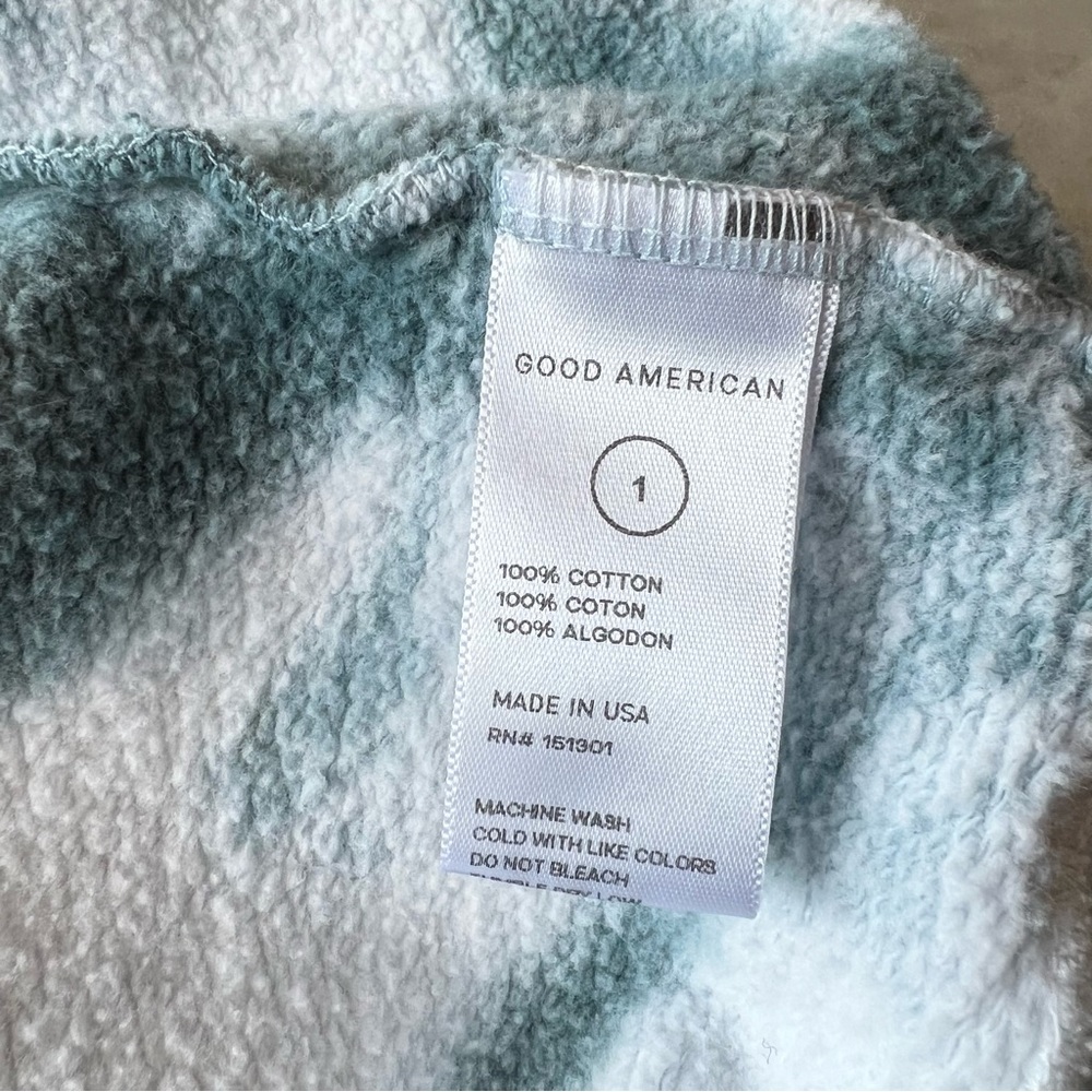 Good American Boyfriend Tie Dye Sweatshirt Crewneck Orion Blue Size Small - Picture 9 of 12